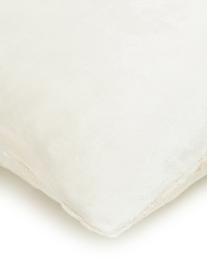 Housse de coussin en velours brodée crème Simone, Velours de polyester, Blanc, larg. 43 x long. 43 cm