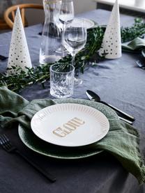 Serviettes de table en coton avec franges Hilma, 2 pièces, Vert olive