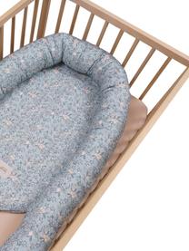 Kokon niemowlęcy z bawełny Apricot, Tapicerka: bawełna, Tapicerka: bawełna, Odcienie niebieskiego, biały, beżowy, S 55 x D 85 cm