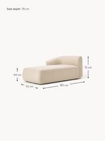 Diván rinconero Sofia, Tapizado: 100% polipropileno Alta r, Estructura: madera de pícea, tablero , Patas: plástico El material util, Tejido beige claro, An 185 x F 92 cm, chaise longue derecha