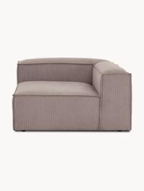 Eckmodul Lennon aus Cord, Bezug: Cord (92 % Polyester, 8 %, Gestell: Massives Kiefernholz, Spe, Cord Taupe, B 119 x T 119 cm, Eckteil links