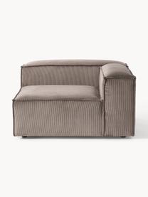 Eckmodul Lennon aus Cord, Bezug: Cord (92 % Polyester, 8 %, Gestell: Massives Kiefernholz, Spe, Cord Taupe, B 119 x T 119 cm, Eckteil links