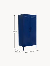 Petite armoire Twinny, Acier, revêtement par poudre, Bleu foncé, larg. 85 x haut. 183 cm