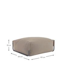 Pouf da esterno Square, Rivestimento: poliestere, polipropilene, Struttura: alluminio laccato, Beige, Larg. 101 x Prof. 101 cm