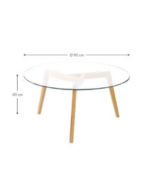 Ronde salontafel Bloom met glazen tafelblad, Tafelblad: glas, Transparant, Ø 90 x H 40 cm