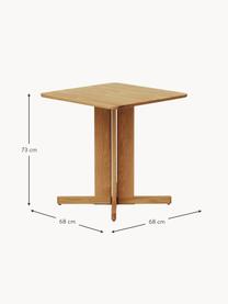 Stół do jadalni z drewna dębowego Quatrefoil, 68 x 68 cm, Drewno dębowe, Drewno dębowe, S 68 x G 68 cm