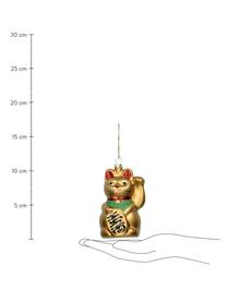 Kerstboomhanger Cat, 2 stuks, Goudkleurig, Ø 6 cm, H 11 cm