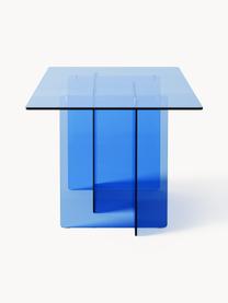 Mesa de comedor de vidrio Anouk, 180 x 90 cm, Vidrio, Azul, An 180 x Al 90 cm