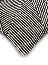 Housse de coussin rectangulaire noire Nadia, 100 % coton, Beige, blanc, noir, larg. 30 x long. 50 cm