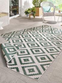 Tapis d'extérieur vert crème Malta, 100 % polypropylène, Blanc cassé, vert foncé, larg. 200 x long. 290 cm (taille L)