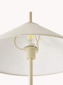 Vloerlamp Vica met marmeren voet, Lampenkap: linnen (100% polyester), Lampvoet: keramiek, Beige, H 160cm