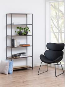 Estantería alta Seaford, Estantes: tablero de fibras de dens, Estructura: metal con pintura en polv, Beige en aspecto madera, negro, An 77 x Al 185 cm