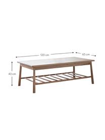 Couchtisch Wycombe aus Eichenholz, Massives Eichenholz, Mitteldichte Holzfaserplatte (MDF) mit Eichenholzfurnier, Eichenholz, 120 x 43 cm