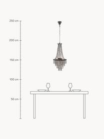 Lampadario Allington, Struttura: metallo cromato, Baldacchino: metallo cromato, Nero, cromato, Ø 38 x Alt. 68 cm