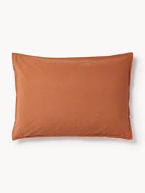 Taie d'oreiller en percale de coton Debbie, Terracotta, larg. 50 x long. 70 cm