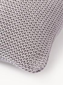 Housse de coussin en tricot Adalyn, 100 % coton bio, certifié GOTS, Gris, larg. 40 x long. 40 cm