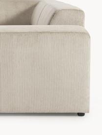 Grand canapé d'angle 4 places en velours côtelé Melva, Velours côtelé beige, larg. 339 x prof. 220 cm, dossier à droite