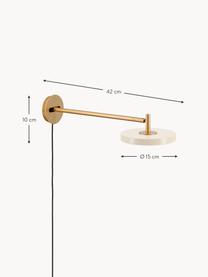 Kinkiet LED z funkcją przyciemniania i wtyczką Asteria, Złamana biel, odcienie złotego, S 15 x W 42 cm