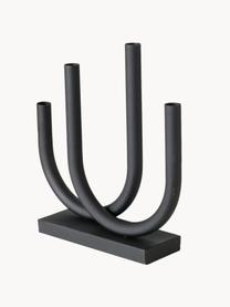 Candelabro in metallo Tonis, Cornice: alluminio rivestito, Nero, Larg. 33 x Alt. 34 cm