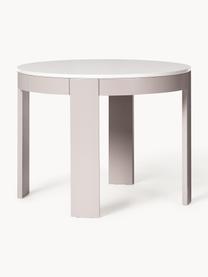 Mesa de comedor extensible Samos, 100-140 x 75 cm, Tablero: tablero de fibra de densi, Patas: madera de haya maciza, Beige claro, beige, An 100/140 x F 100 cm