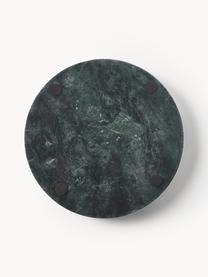 Rundes Deko-Tablett Venice aus Marmor, Marmor, Dunkelgrün, marmoriert, Ø 25 cm