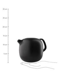 Keramische theepot Nordic Kitchen in mat zwart, 1 L, Pot: keramiek, Mat zwart, 1 L