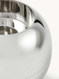 Teelicht- und Stabkerzenhalter Celona, 2er-Set, Metall, Silberfarben, Ø 7 x H 6 cm