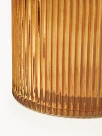 Glas-Vase Lija mit geriffelter Oberfläche, Glas, Orange, Ø 14 x H 30 cm