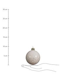 Kerstballen Spotty, set van 4, Zwart, wit, goudkleurig, Ø 8 cm