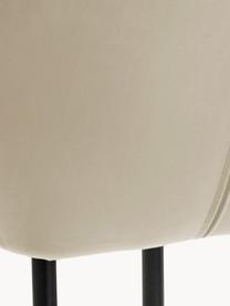 Chaise rembourrée en velours Emilia, Velours beige, pieds noirs, larg. 57 x prof. 59 cm