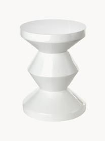 Runder Beistelltisch Zig Zag, Kunststoff, lackiert, Weiß, Ø 36 x H 46 cm