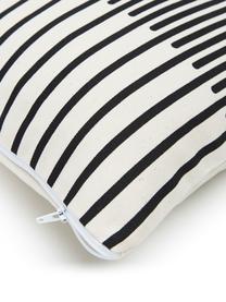 Funda de cojín Zella, 100% algodón, Blanco, negro, An 45 x L 45 cm