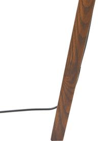 Lampada treppiede da terra scandi in legno massiccio con paralume in velluto Jake, Paralume: velluto, Gambe: legno di frassino certifi, Giallo, Ø 60 x Alt. 150 cm