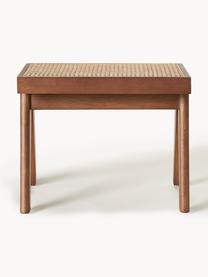 Taburete con tejido vienés Sissi, Estructura: madera de roble maciza, Asiento: ratán, Ratán, madera de roble oscura, An 52 x Al 42 cm