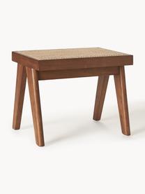 Taburete con tejido vienés Sissi, Estructura: madera de roble, Asiento: ratán Este producto está , Madera de roble oscura, beige claro, An 52 x Al 42 cm