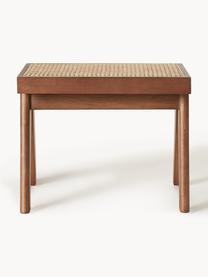 Taburete con tejido vienés Sissi, Estructura: madera de roble, Asiento: ratán Este producto está , Madera de roble oscura, beige claro, An 52 x Al 42 cm