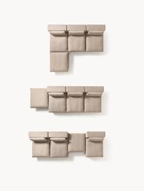 Canapé d'angle modulable XL avec pouf Felix, Tissu beige, larg. 300 x prof. 250 cm