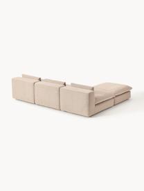 Canapé d'angle modulable XL avec pouf Felix, Tissu beige, larg. 300 x prof. 250 cm