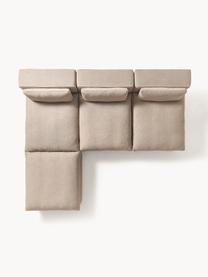 Canapé d'angle modulable XL avec pouf Felix, Tissu beige, larg. 300 x prof. 250 cm