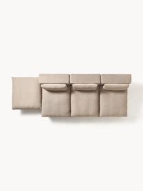 Modulares XL-Ecksofa Felix mit Hocker, Bezug: 100 % Polyester Der strap, Gestell: Massives Kiefern- und Fic, Füße: Kunststoff Dieses Produkt, Webstoff Beige, B 300 x T 250 cm