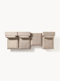 Modulares XL-Ecksofa Felix mit Hocker, Bezug: 100 % Polyester Der strap, Gestell: Massives Kiefern- und Fic, Webstoff Beige, B 300 x T 250 cm