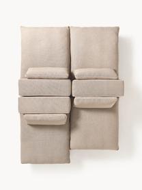 Modulares XL-Ecksofa Felix mit Hocker, Bezug: 100 % Polyester Der strap, Gestell: Massives Kiefern- und Fic, Webstoff Beige, B 300 x T 250 cm