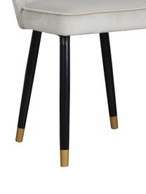 Sedia imbottita in velluto Monti, Rivestimento: velluto (100% poliestere), Gambe: legno, impiallacciato, Velluto grigio chiaro, nero, dorato, Larg. 55 x Prof. 66 cm