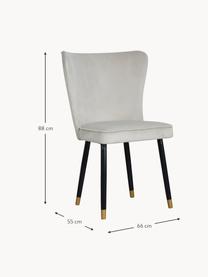 Stolička so zamatovým čalúnením Monti, Zamatová svetlosivá, Š 55 x H 66 cm