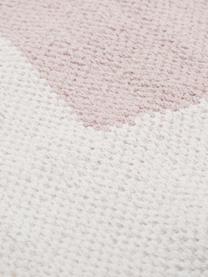 Flachgewebter Baumwollteppich Georgio mit grafischem Muster, 100% Baumwolle, Grau, Beige, Rosa, B 120 x L 180 cm (Größe S)