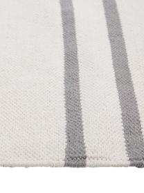 Ručne tkaný bavlnený koberec s grafickým vzorom Georgio, Sivá, béžová, bledoružová