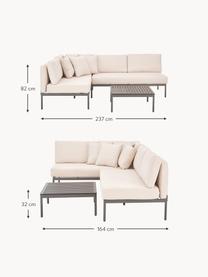 Garten-Lounge-Set Linden, 2-tlg., Bezug: 100% Polyester Der hochwe, Gestell: Metall, pulverbeschichtet, Tischplatte: Polystyrol, Gestell: Metall, pulverbeschichtet, Dunkelgrau, Beige, Set mit verschiedenen Größen