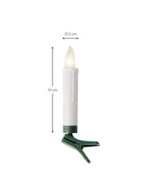 Batteriebetriebene LED-Kerzen Bonita, 11er-Set, warmweiß, Kunststoff, Grün, Weiß, Ø 2 x H 10 cm