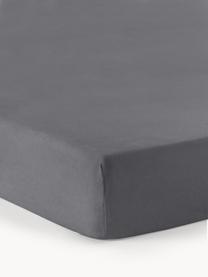 Drap-housse en flanelle pour surmatelas Biba, Gris foncé, larg. 200 x long. 200 cm, haut. 15 cm