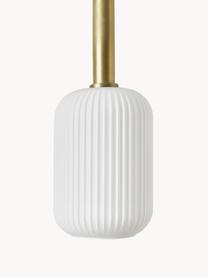 Závesná lampa z opálového skla Candela, Biela, odtiene zlatej, Š 87 x V 29 cm